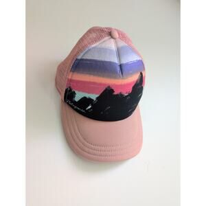 Patagonia Kids Trucker Hat Watercolor Mountain Graphic One Size